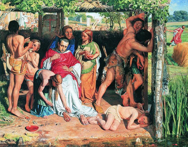 William Holman Hunt A Converted British Family Sheltering oil painting picture